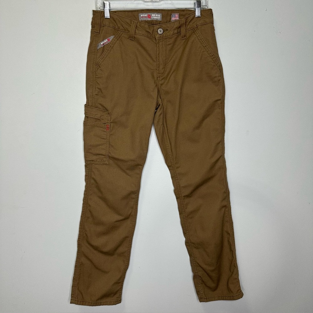 Ariat Flame Resistant Stretch Duralite Canvas Stackable Straight Leg Work Pants - Picture 3 of 16